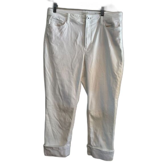 J Jill Denim - J Jill White Jeans - Size 12; high rise cropped so soft and comfy